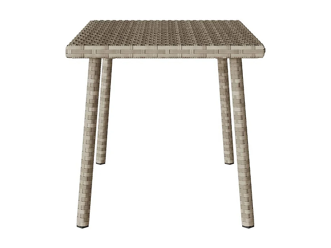 Table base de jardin rectangulaire gris clair résine tressée