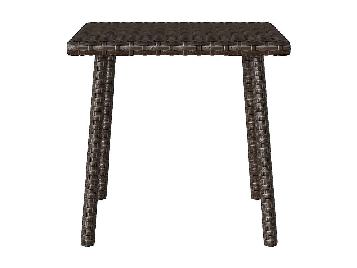 Table base de jardin rectangulaire marron 40x40x37 rotin