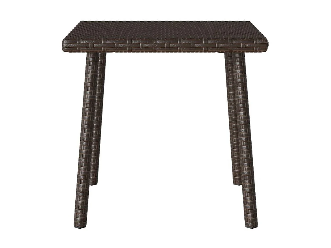 Table base de jardin rectangulaire marron 40x40x37 rotin