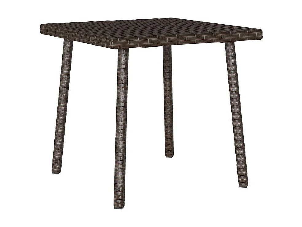 Table base de jardin rectangulaire marron 40x40x37 rotin