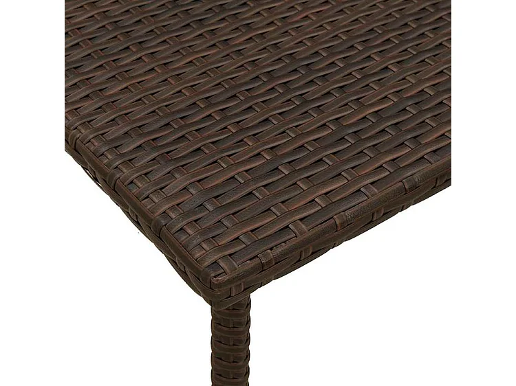 Table base de jardin rectangulaire marron 40x40x37 rotin