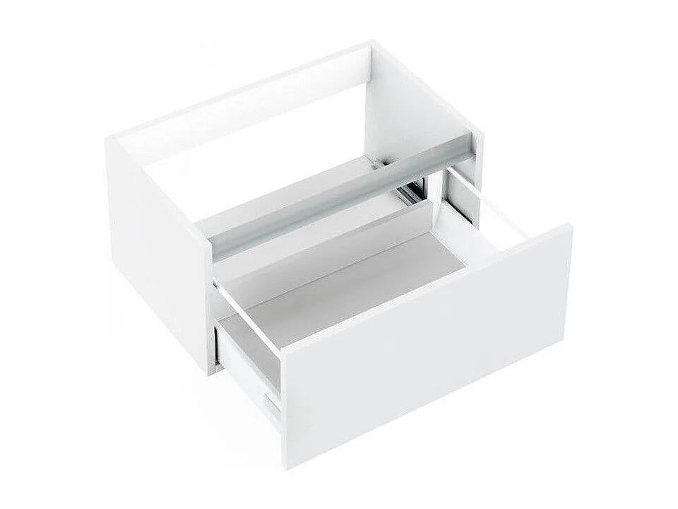 Meuble de salle de bain bois laqué blanc 1 tiroir Teph L 70cm