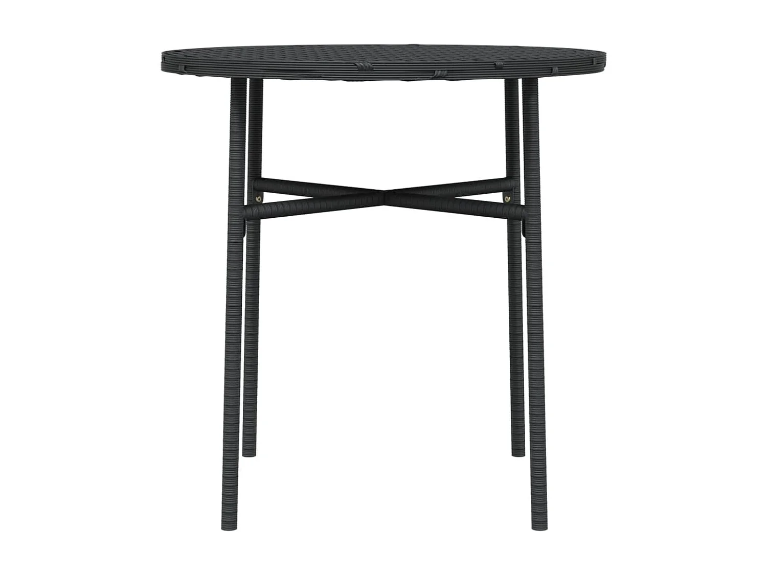 Table à thé Noir 45cm Résine tressée