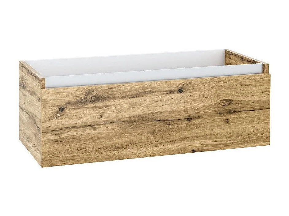 Meuble de salle de bain mélaminé chêne clair 1 tiroir Teph L 100cm