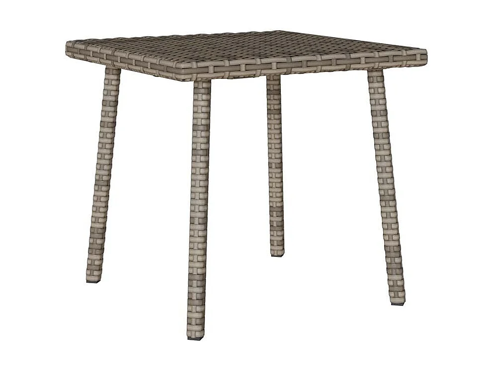 Table base de jardin rectangulaire gris 40x40x37 rotin