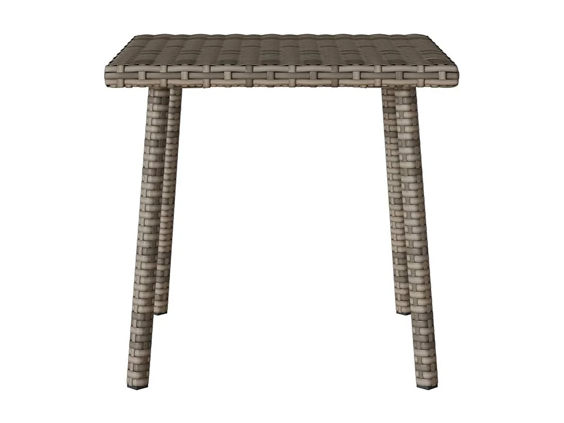 Table base de jardin rectangulaire gris 40x40x37 rotin