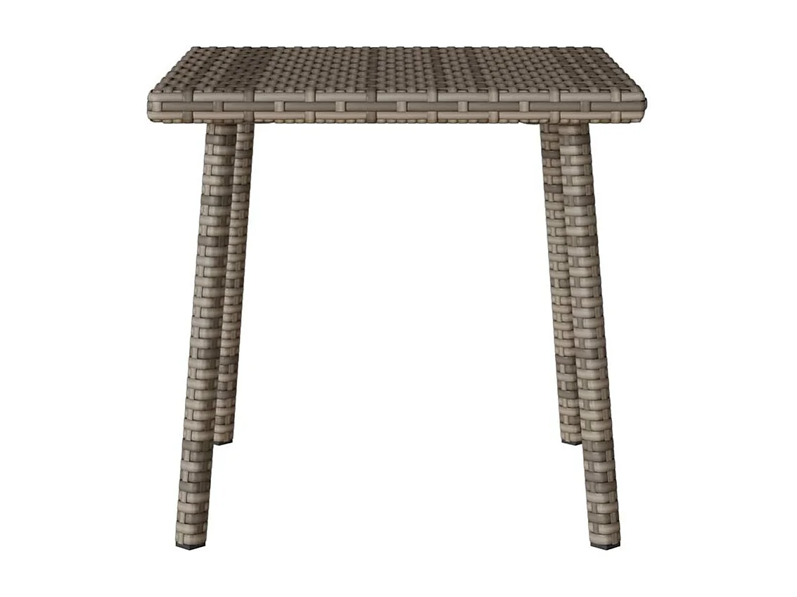 Table base de jardin rectangulaire gris 40x40x37 rotin