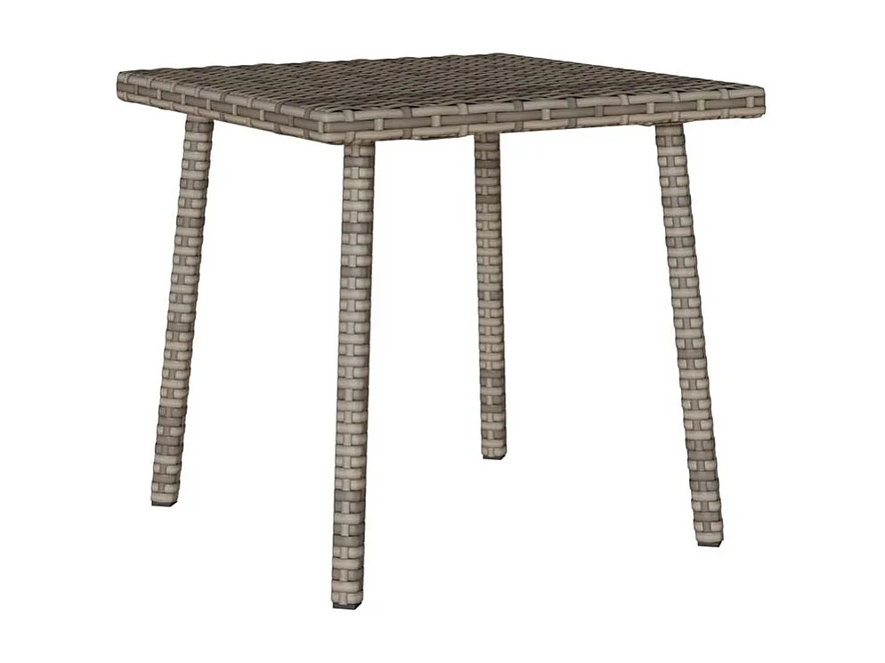 Table base de jardin rectangulaire gris 40x40x37 rotin