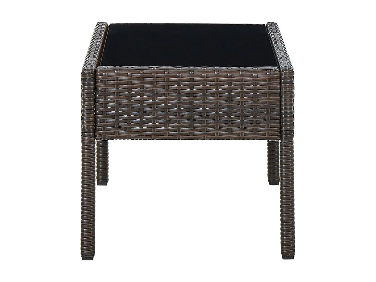 Table de jardin Marron 75x40x37 Résine tressée