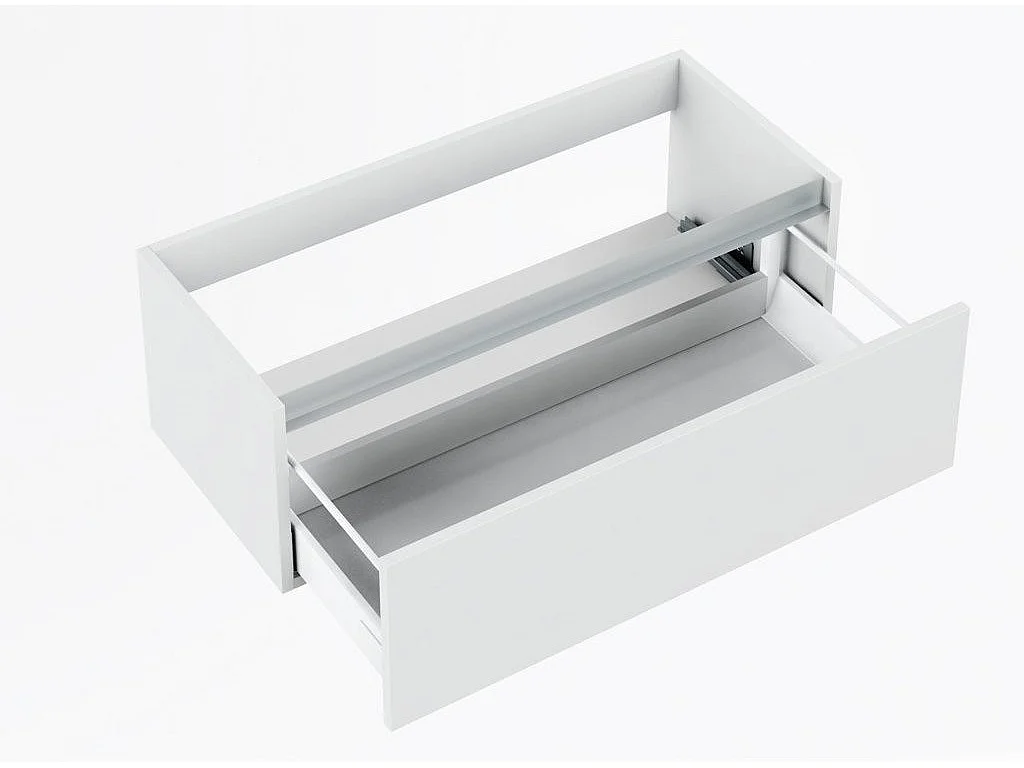 Meuble de salle de bain bois laqué blanc 1 tiroir Teph L 100cm