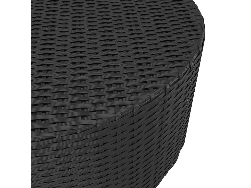 Table à thé Noir 68x68x30 Résine tressée