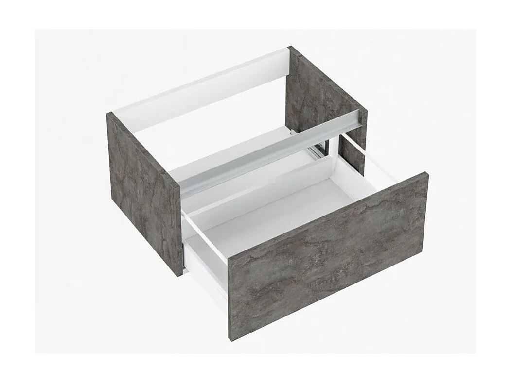 Meuble de salle de bain mélaminé gris oxyde 1 tiroir Teph L 70cm