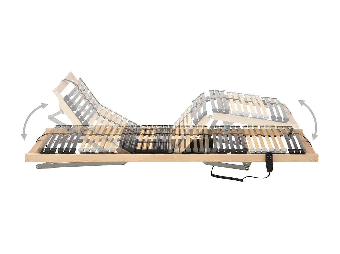 Cadre à 42 lattes électrique en hêtre massif Maximus – Confort et soutien longue durée-80x200