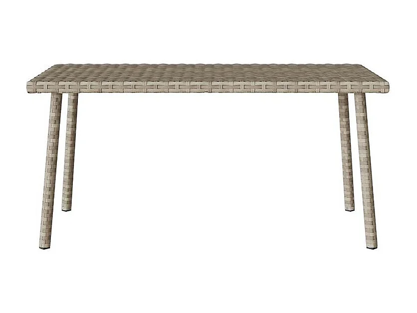 Table base de jardin rectangulaire gris clair résine tressée