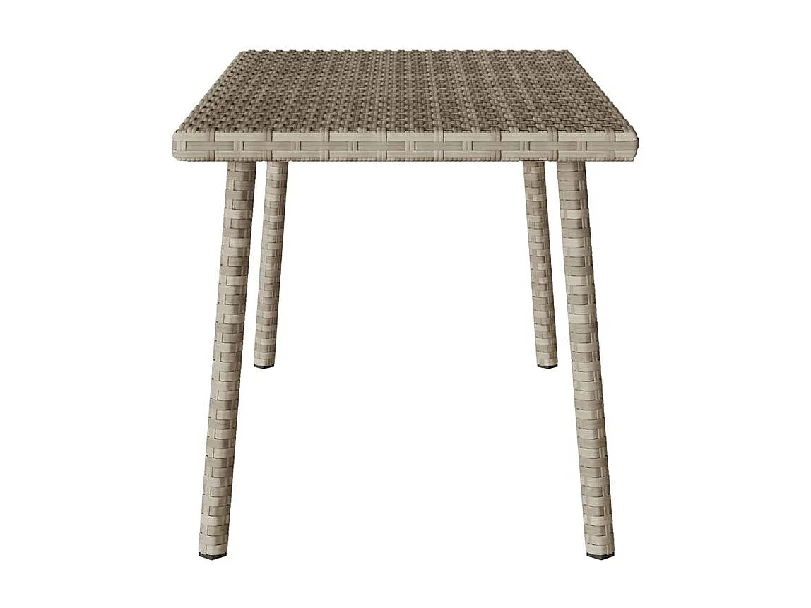Table base de jardin rectangulaire gris clair résine tressée