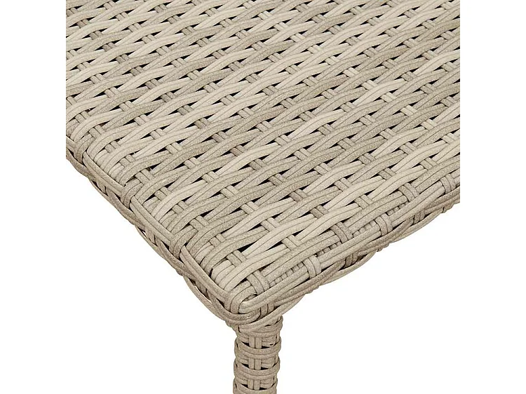 Table base de jardin rectangulaire gris clair résine tressée