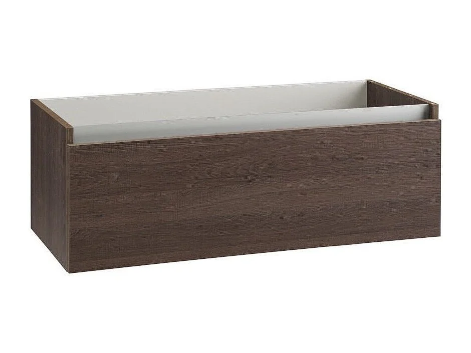 Meuble de salle de bain mélaminé bois foncé 1 tiroir Teph L 100cm