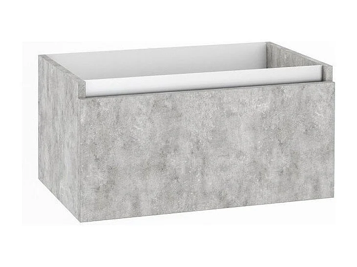Meuble de salle de bain mélaminé effet béton 1 tiroir Teph L 70cm