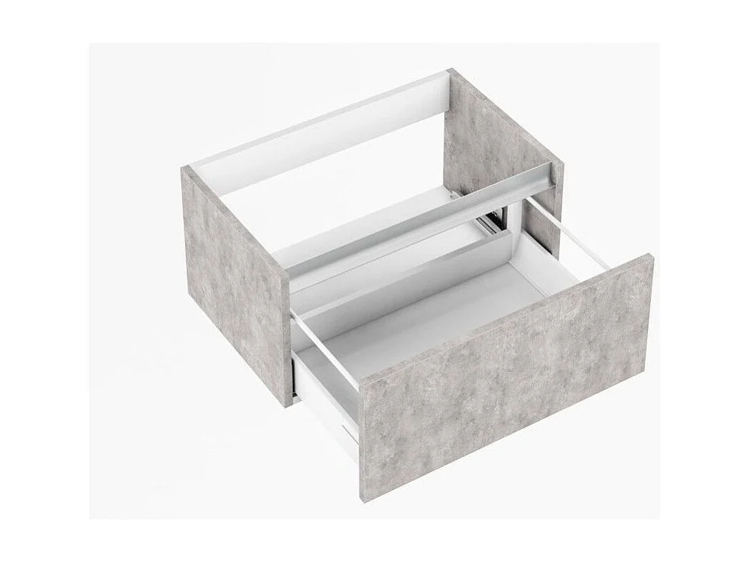 Meuble de salle de bain mélaminé effet béton 1 tiroir Teph L 70cm