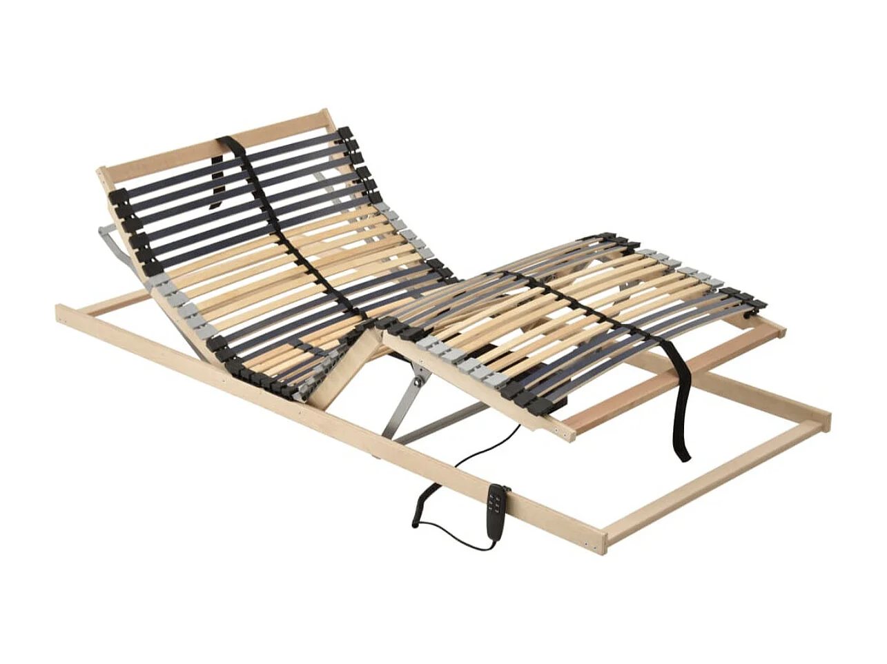Cadre à 42 lattes électrique en hêtre massif Maximus – Confort et soutien longue durée-100x200