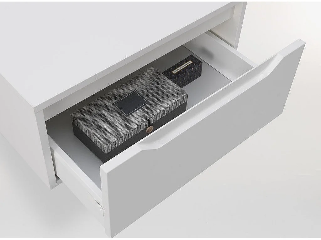 Meuble de salle de bain laqué blanc mat 1 tiroir Selb L 90cm