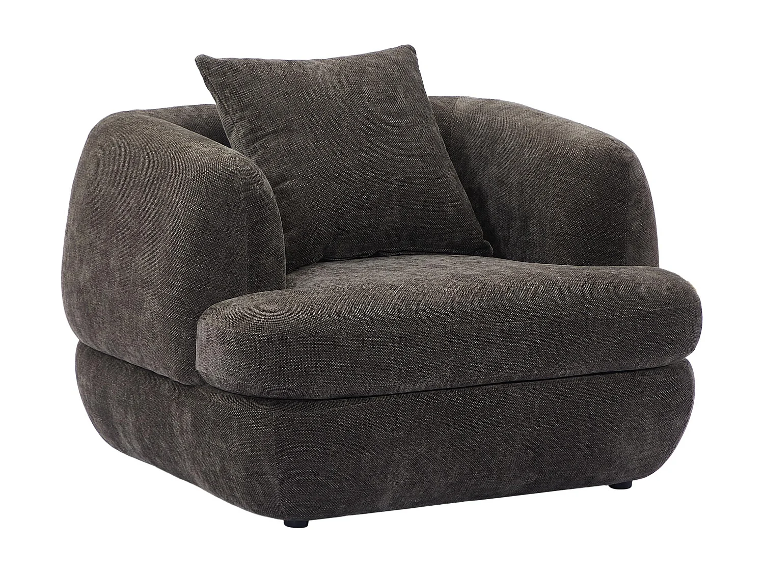 Fauteuil en tissu texturé marron PIMODI