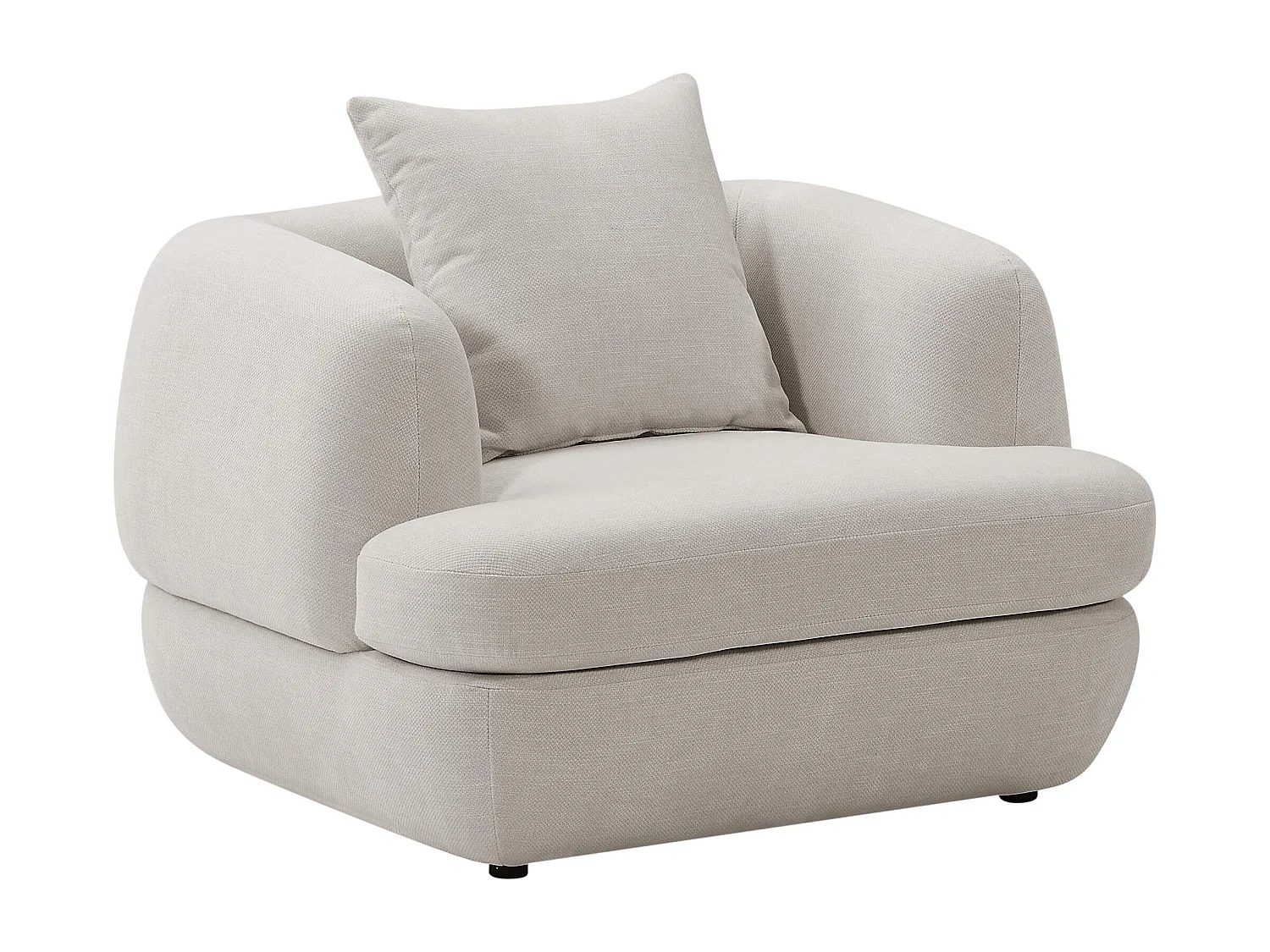 Fauteuil en tissu texturé beige PIMODI