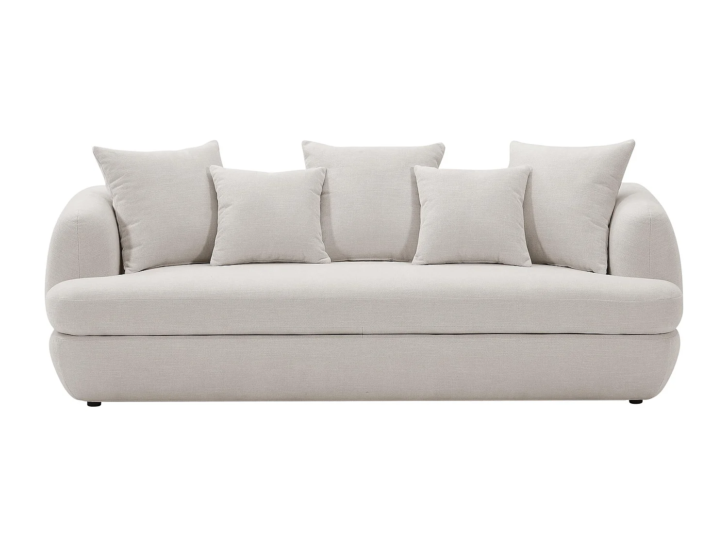 Canapé 3 places en tissu texturé beige PIMODI