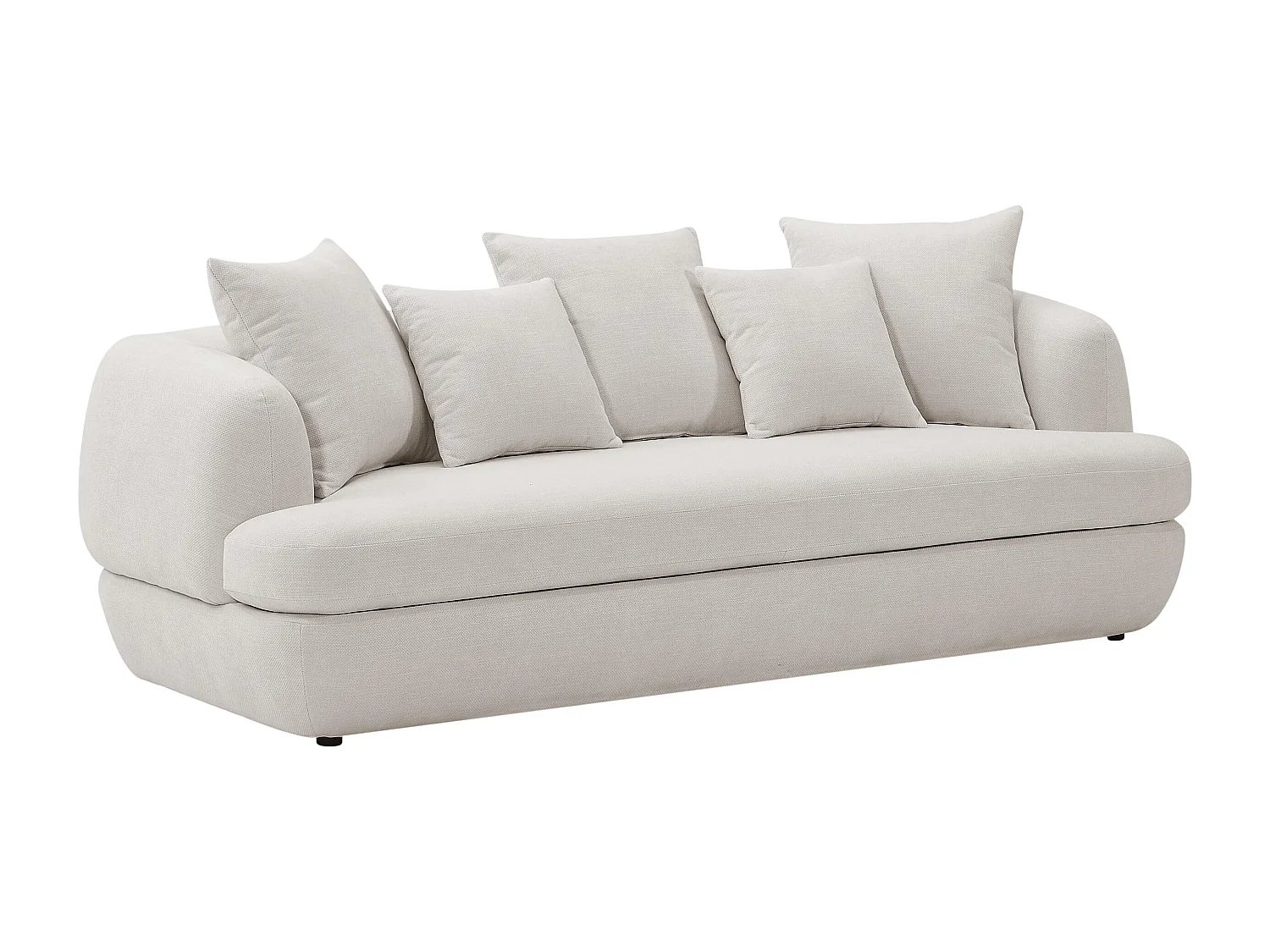 Canapé 3 places en tissu texturé beige PIMODI