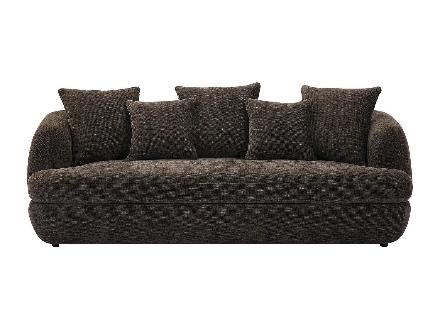 Canapé 3 places en tissu texturé marron PIMODI