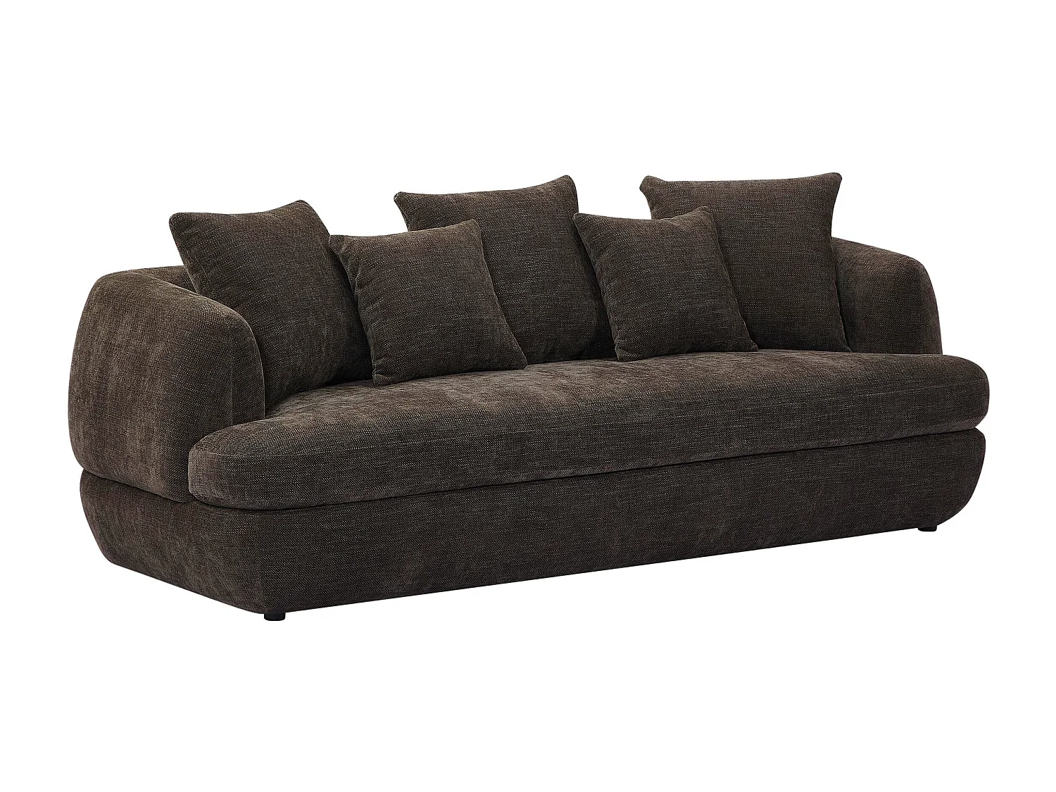 Canapé 3 places en tissu texturé marron PIMODI