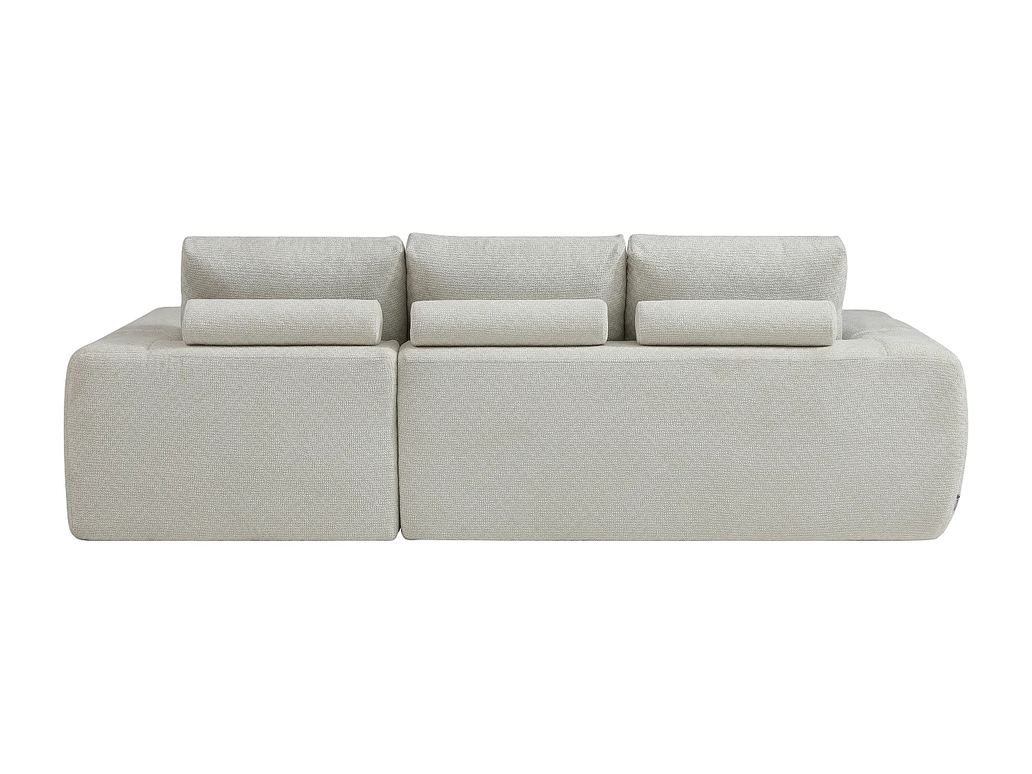 Canapé d'angle droit compressé en tissu texturé crème CLAREFO
