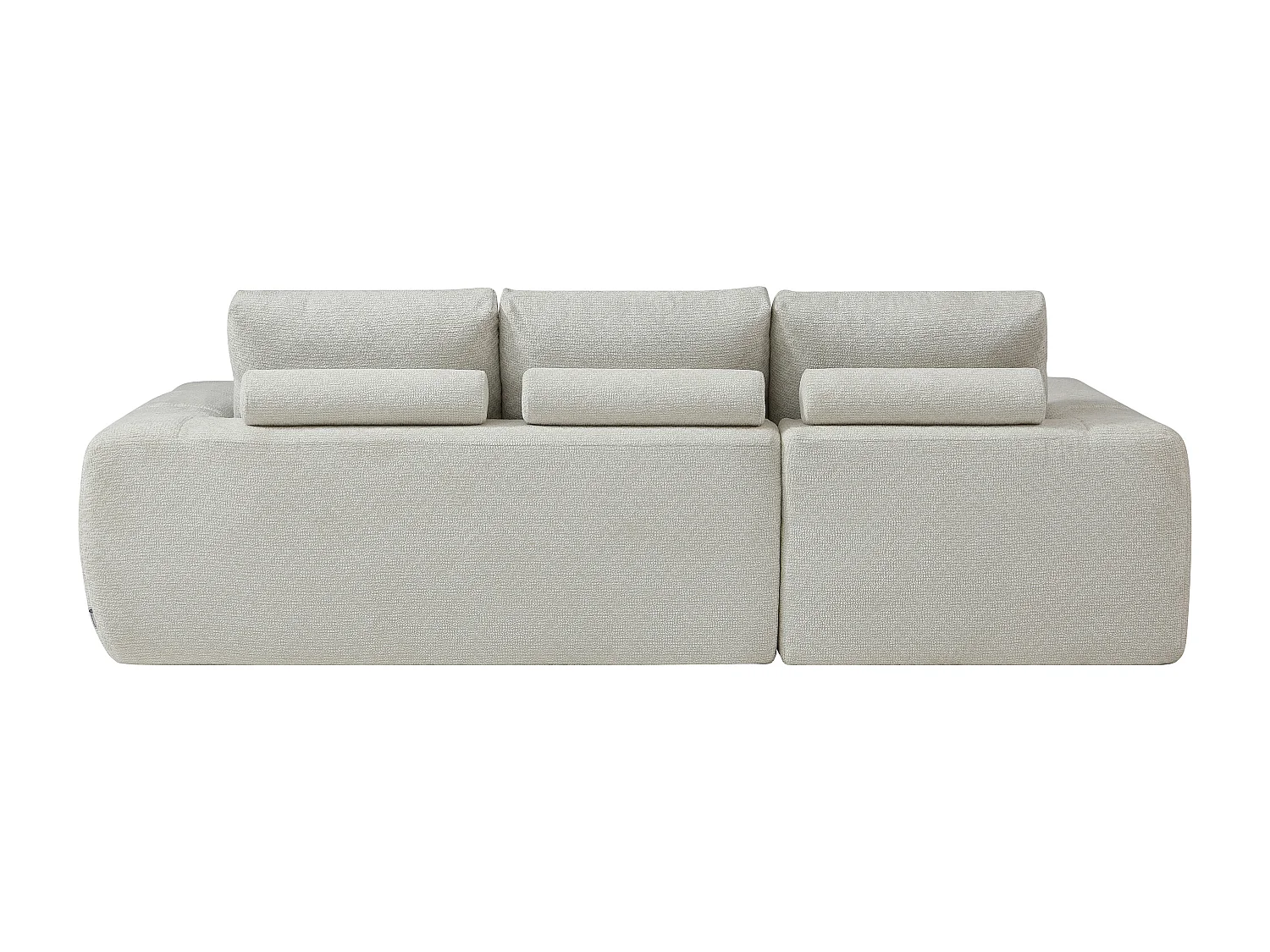 Canapé d'angle gauche compressé en tissu texturé crème CLAREFO