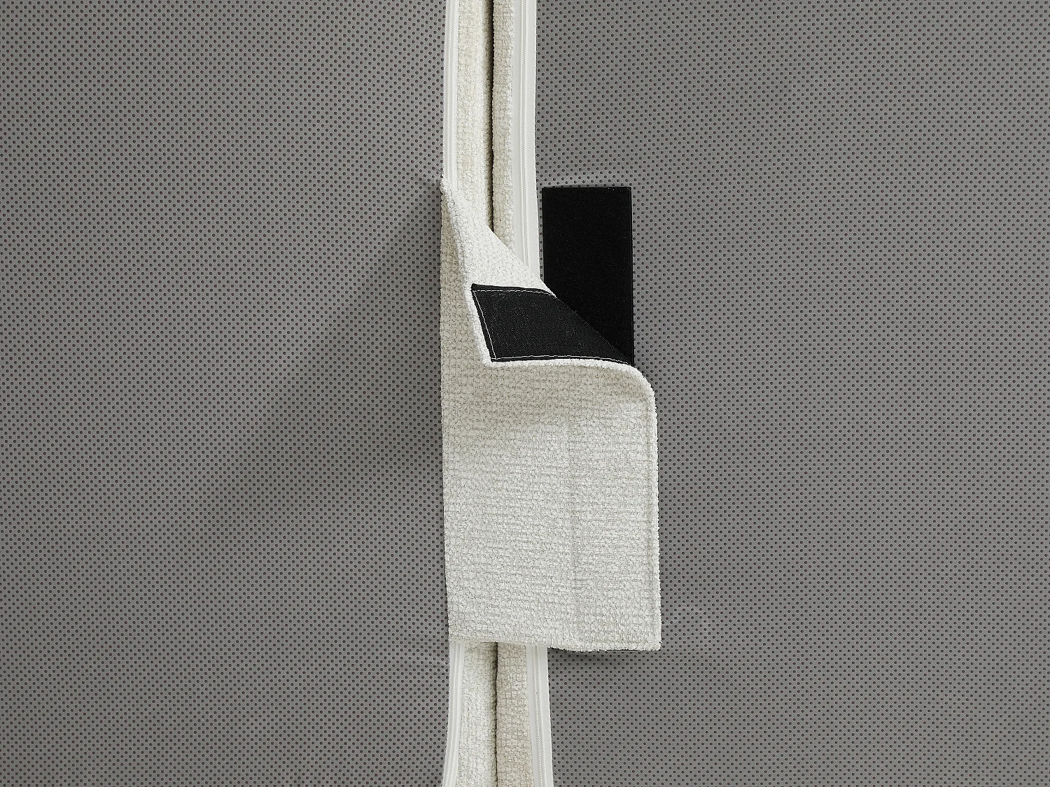 Canapé d'angle gauche compressé en tissu texturé crème CLAREFO