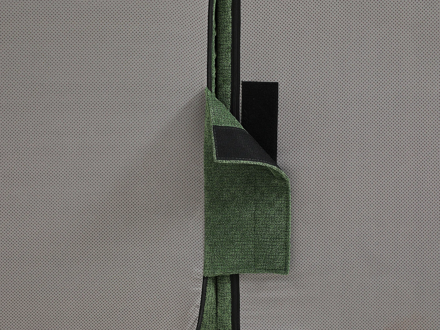 Canapé d'angle gauche compressé en tissu texturé vert CLAREFO