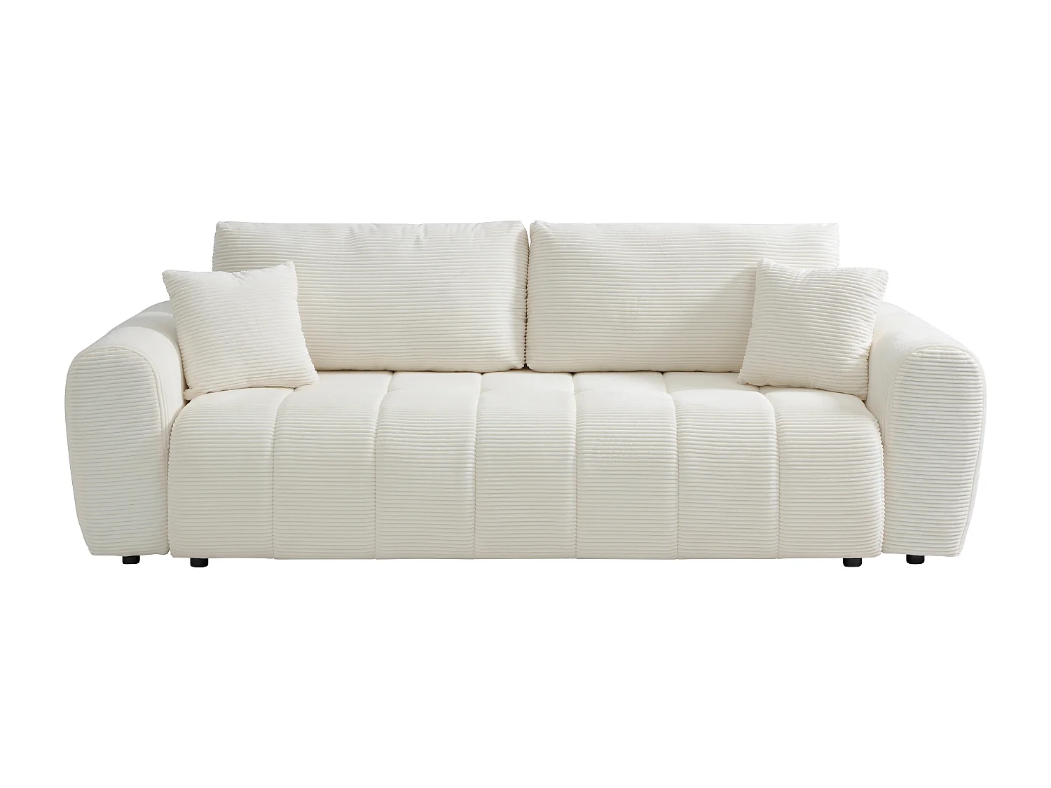 Canapé 3 places convertible en tissu crème BADOTA