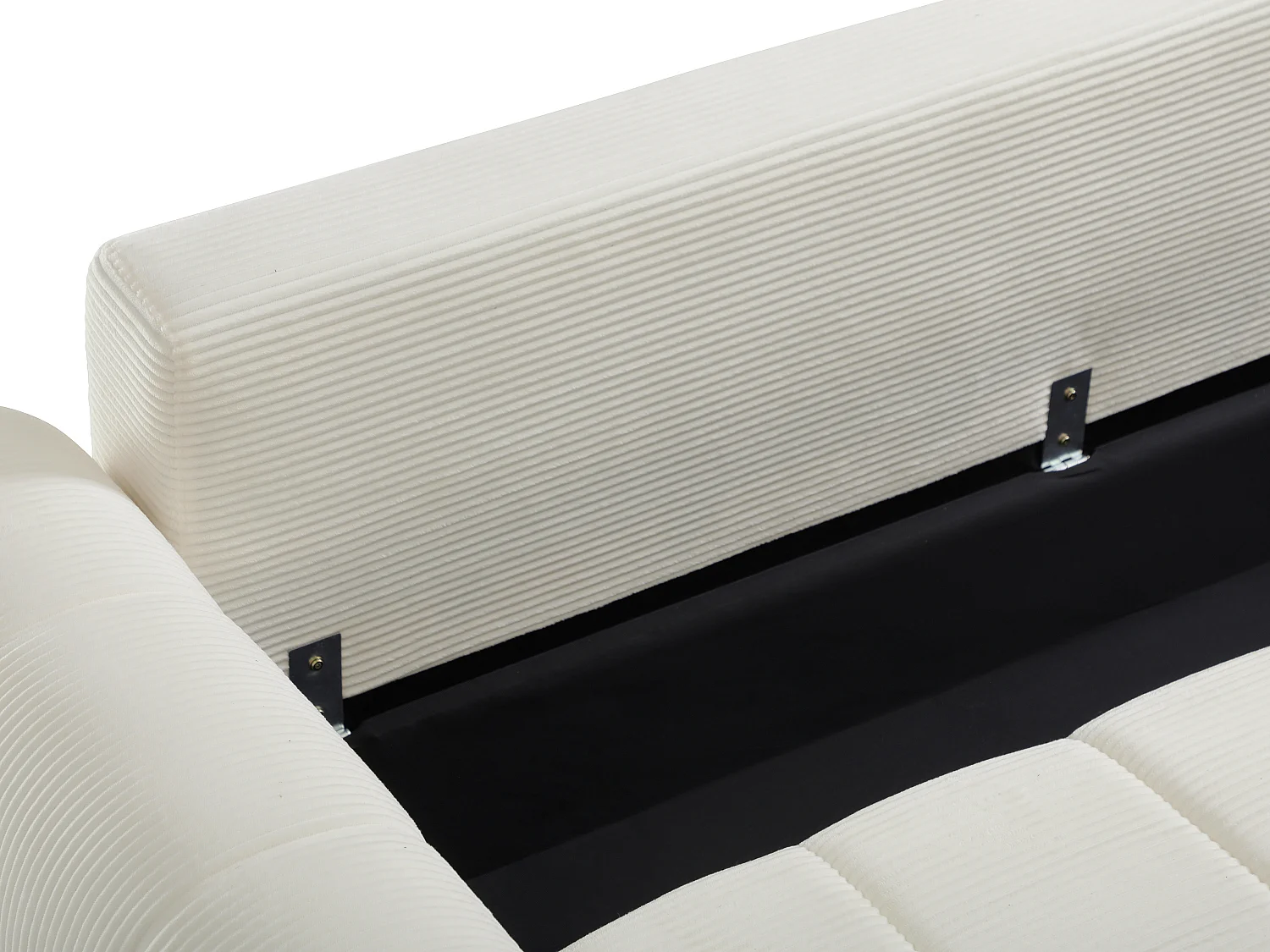 Canapé 3 places convertible en tissu crème BADOTA