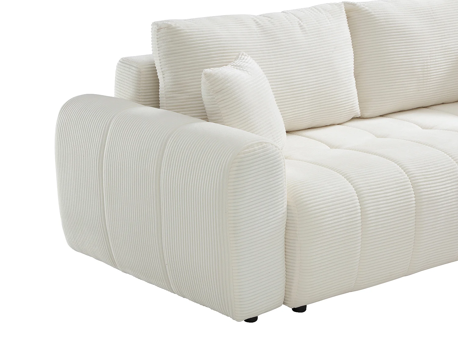 Canapé 3 places convertible en tissu crème BADOTA