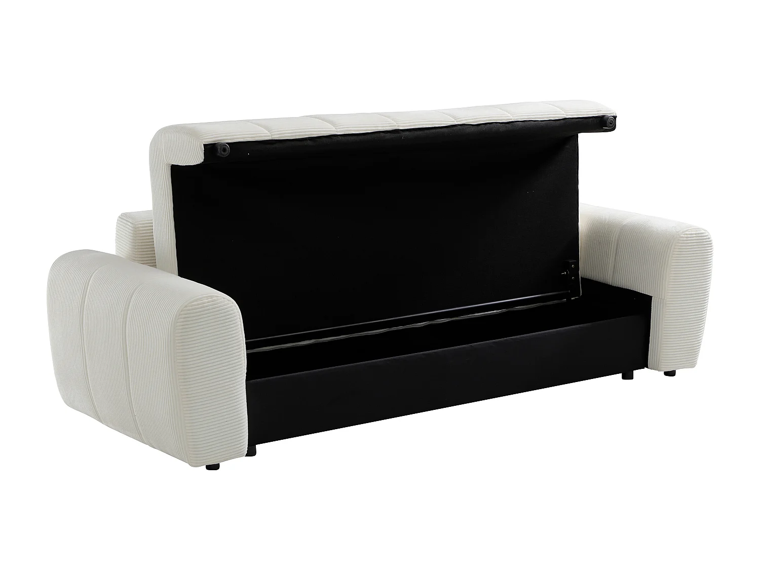 Canapé 3 places convertible en tissu crème BADOTA