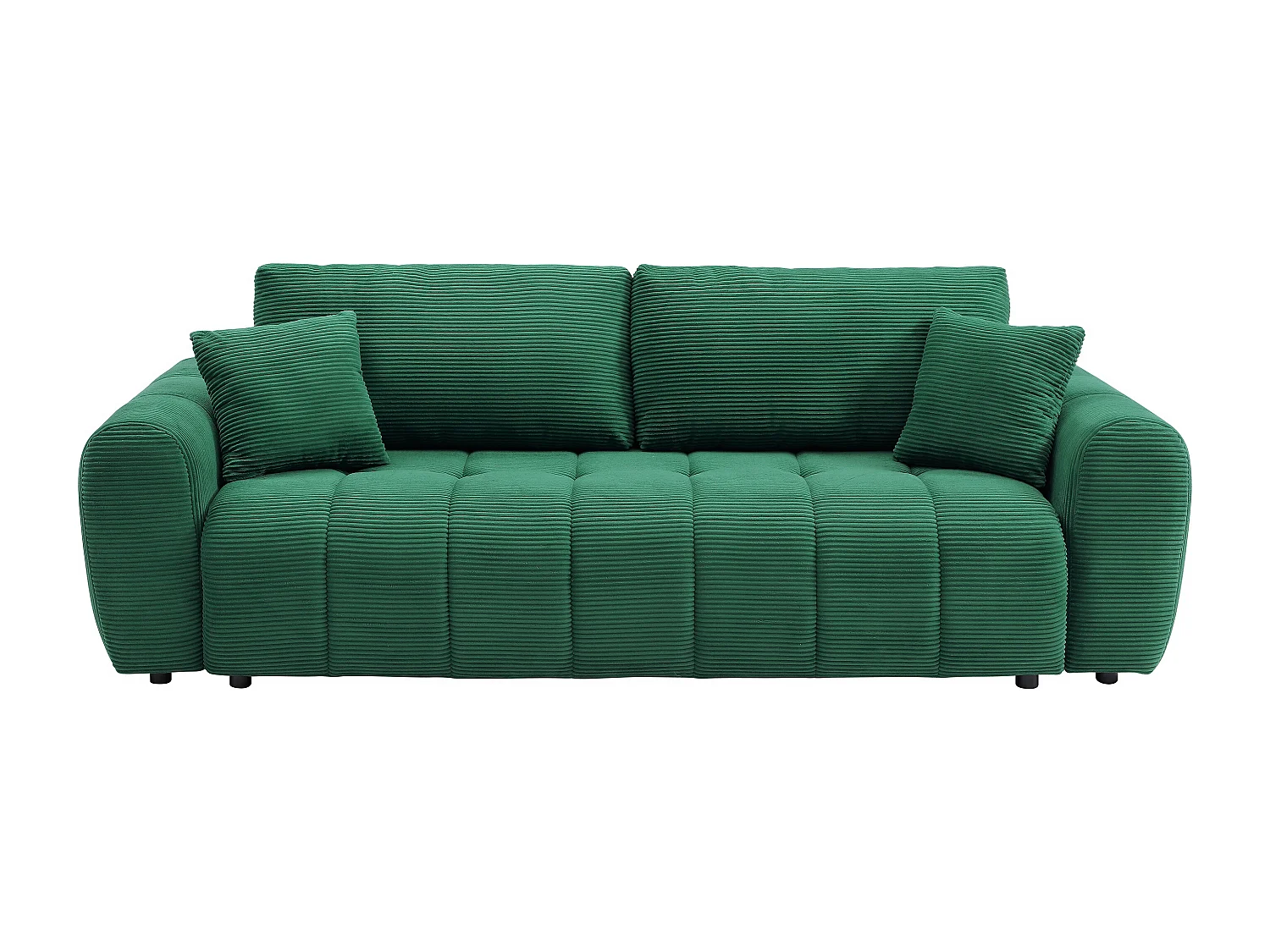 Canapé 3 places convertible en tissu vert BADOTA