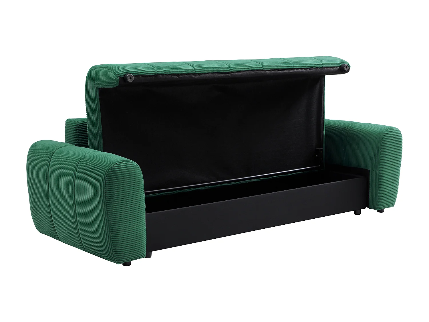 Canapé 3 places convertible en tissu vert BADOTA