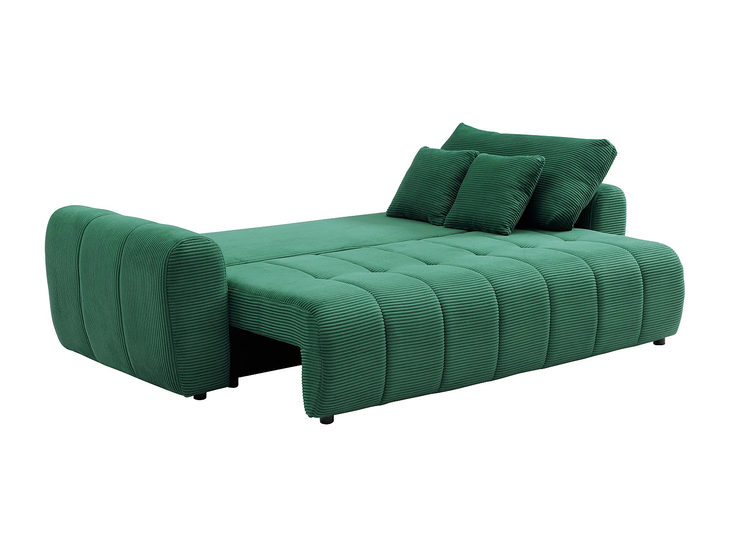 Canapé 3 places convertible en tissu vert BADOTA