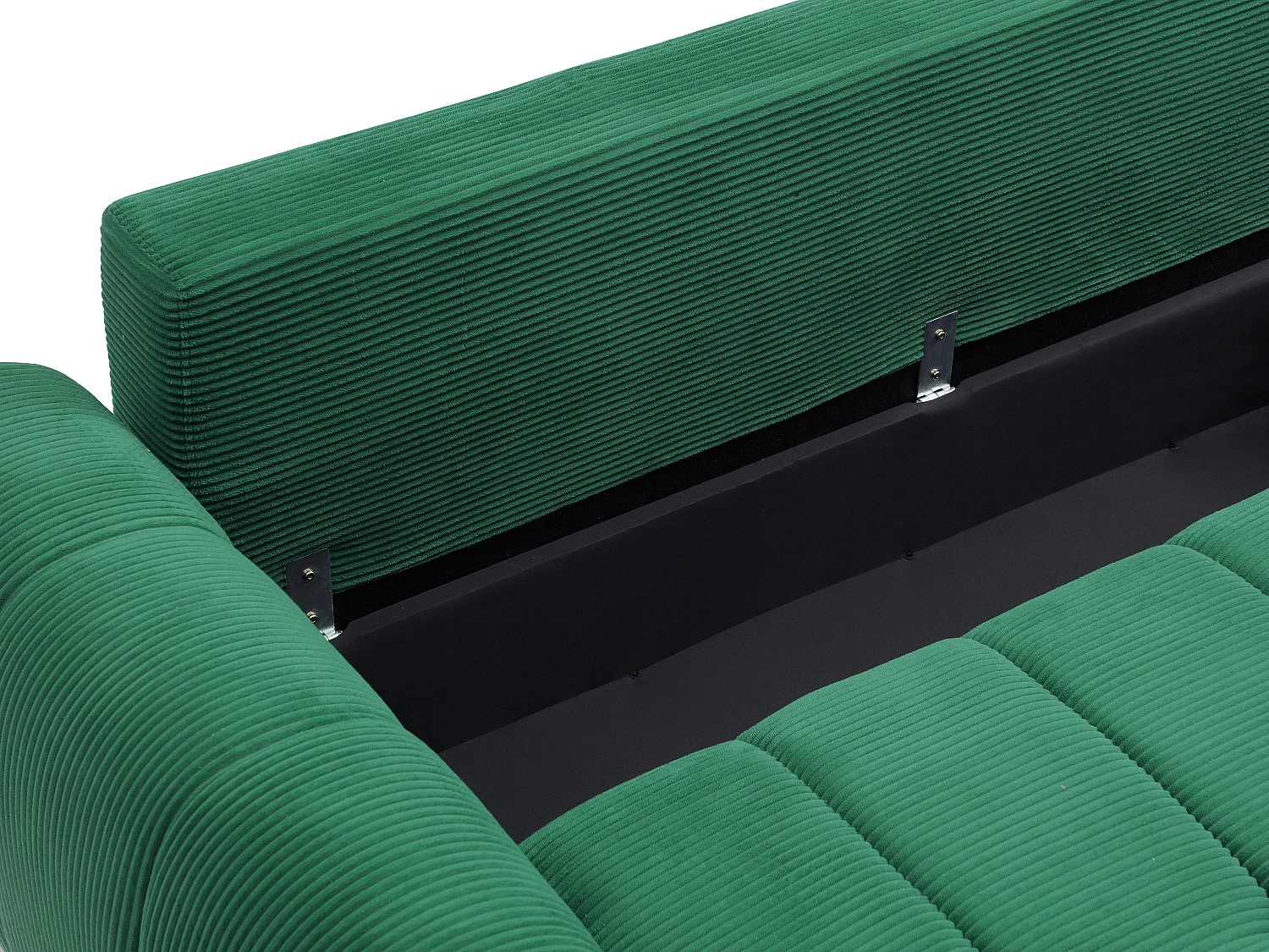Canapé 3 places convertible en tissu vert BADOTA