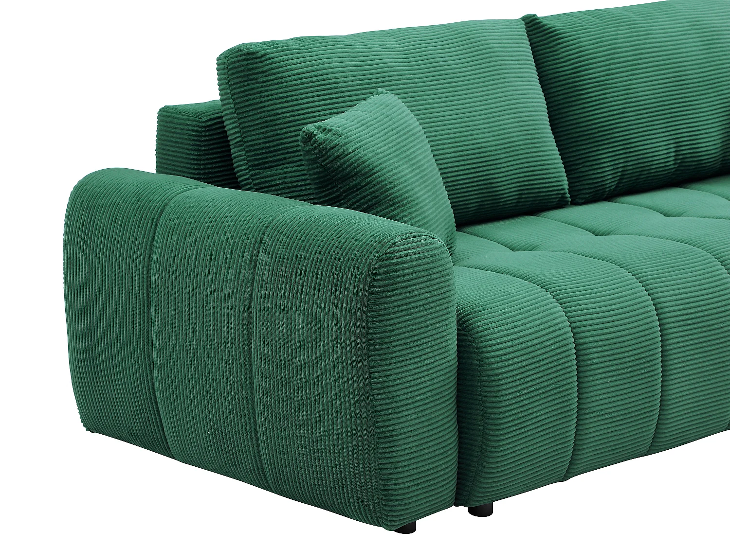 Canapé 3 places convertible en tissu vert BADOTA