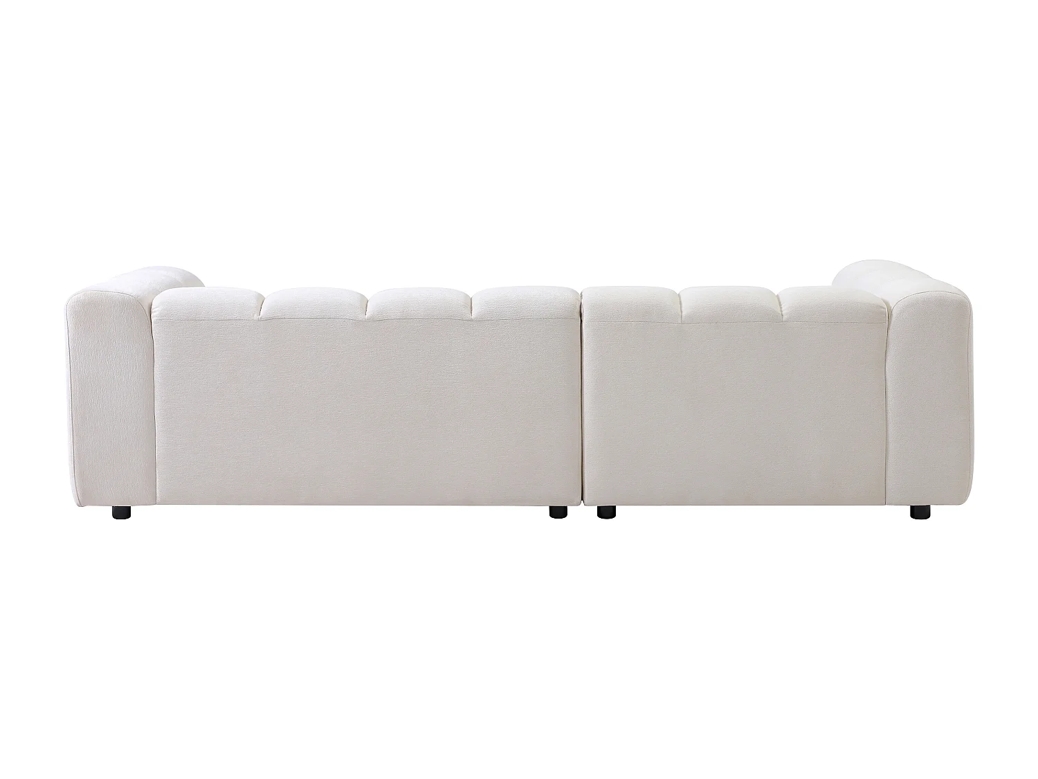 Canapé d'angle gauche en tissu chenille blanc cassé TECAFI