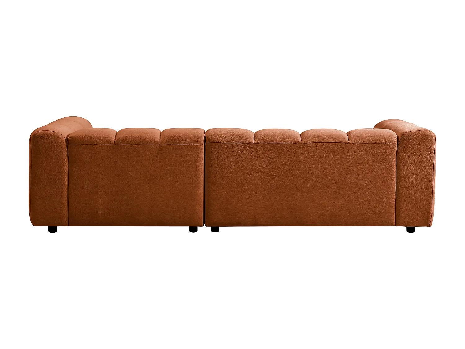 Right-angle sofa in terracotta chenille fabric TECAFI