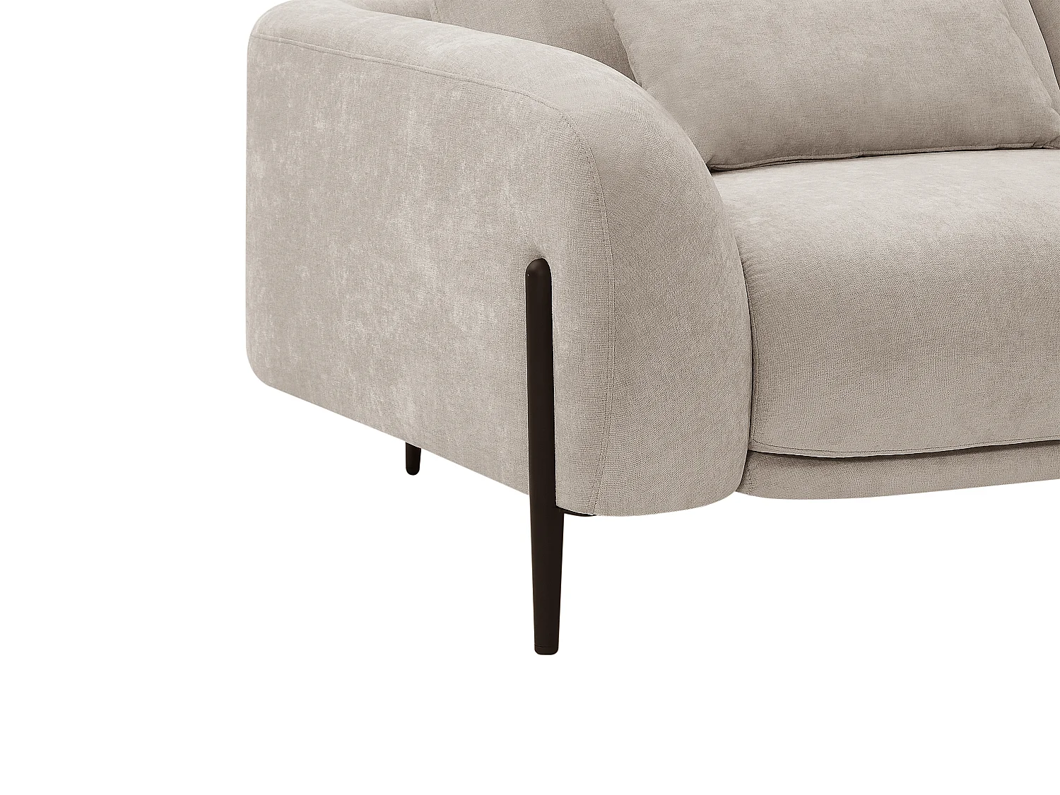 Canapé d'angle droit avec dossier relevable en tissu beige ARAVIO