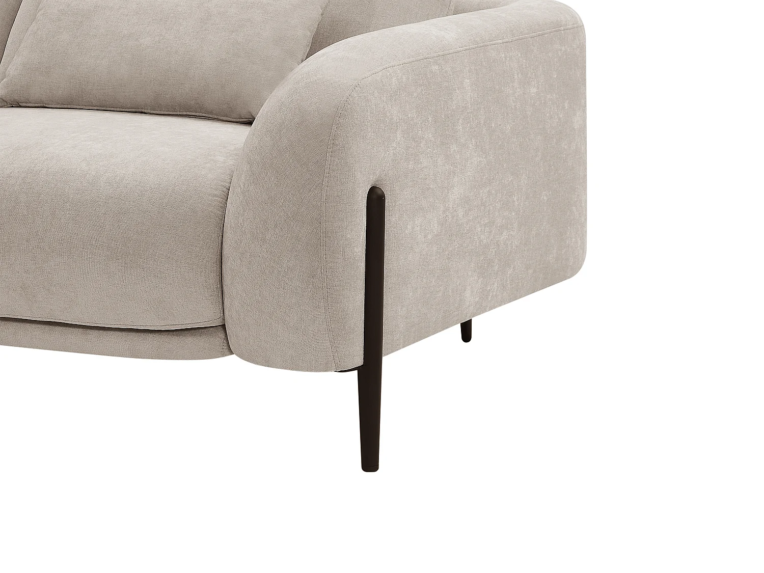 Canapé d'angle gauche avec dossier relevable en tissu beige ARAVIO