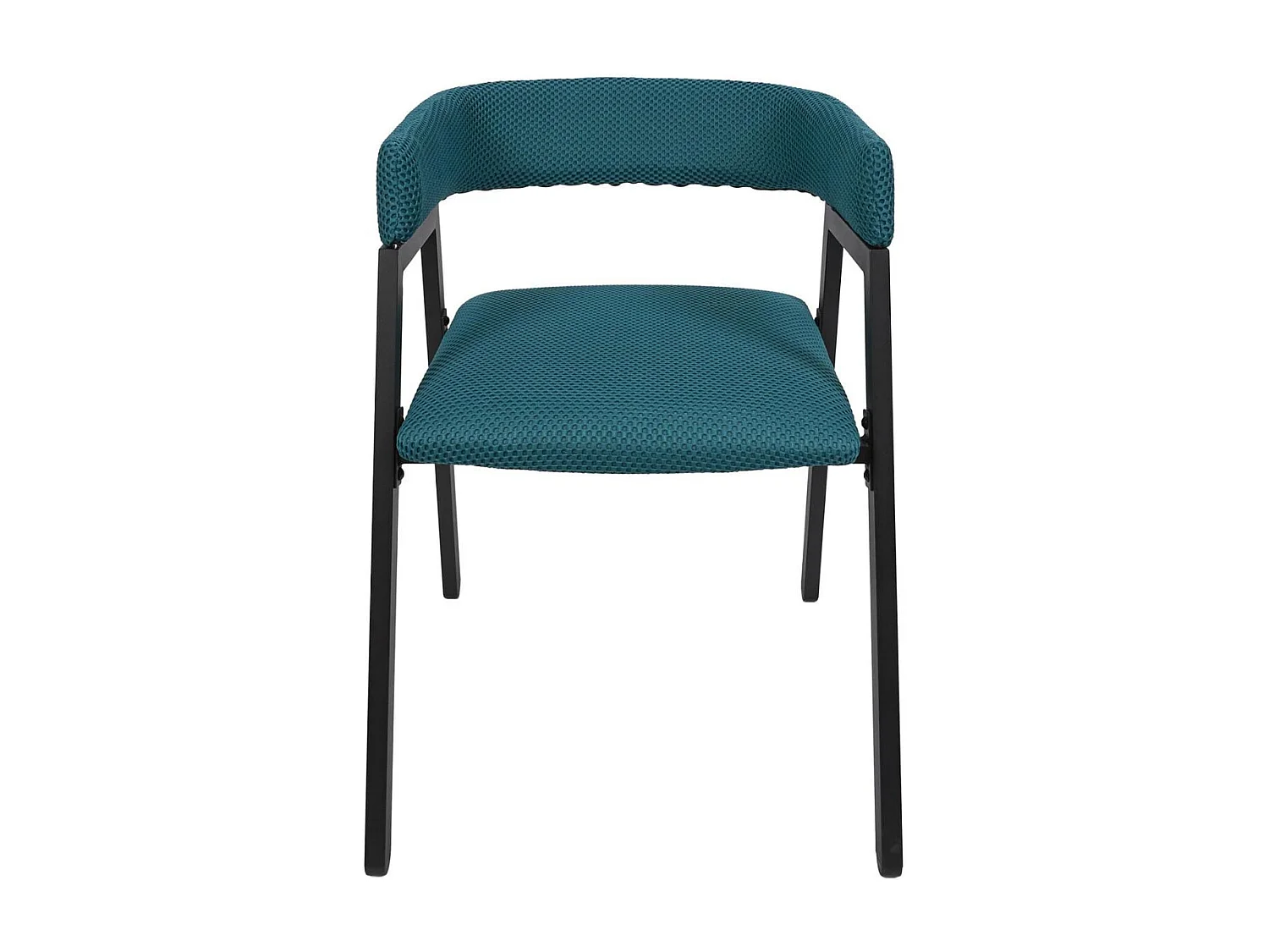 Lot de 4 fauteuils design de table en tissu texturé maille 3D bleu - ELECTRON