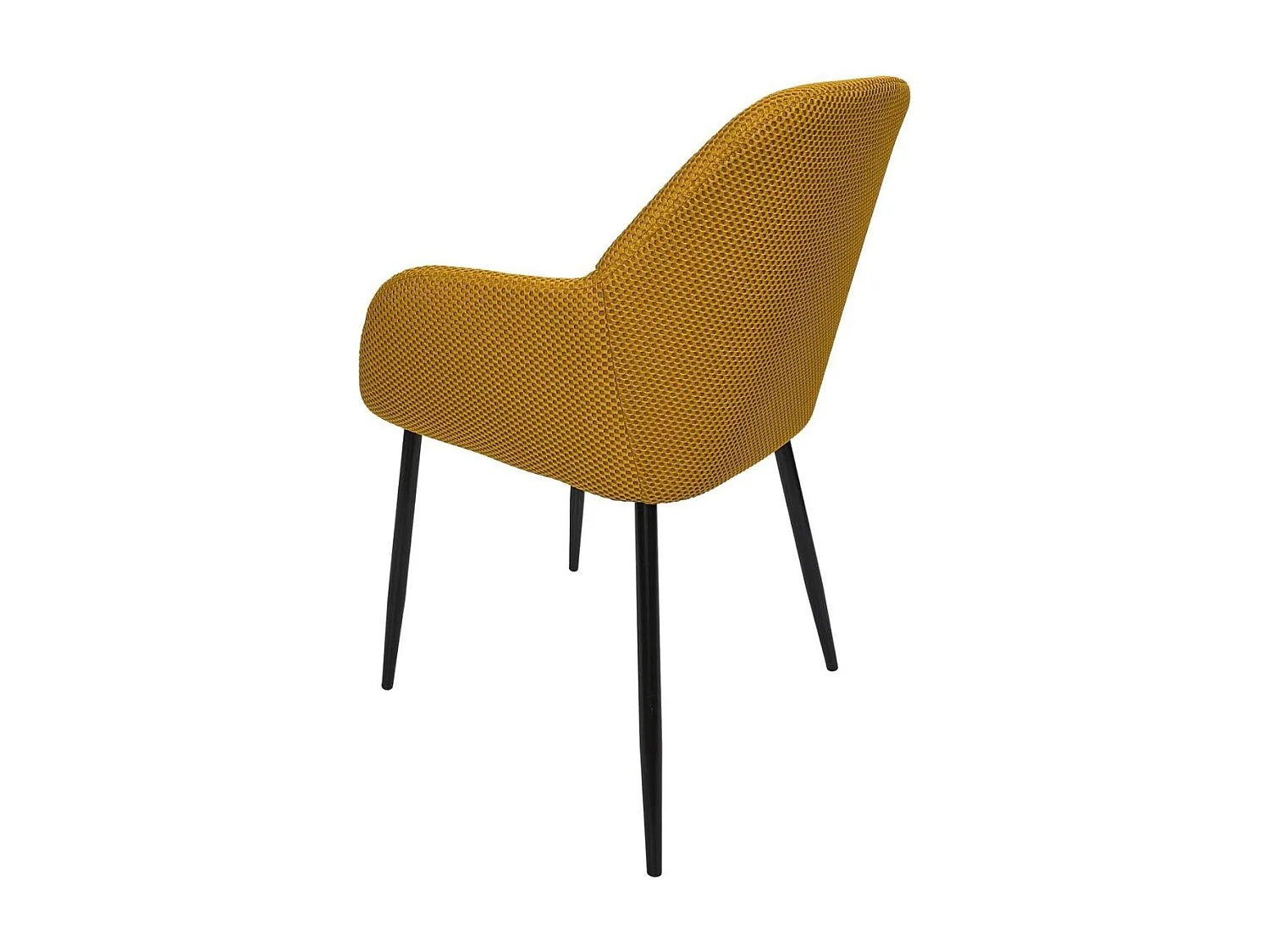 Lot de 2 fauteuils de table en tissu texturé maille 3D jaune - ELECTRON